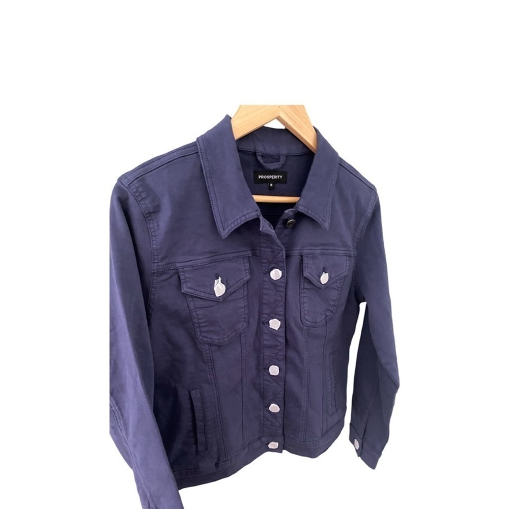 Prosperity Jolene Stretch Blue Colored Denim Jacket NWT Size XS - Picture 4 of 8